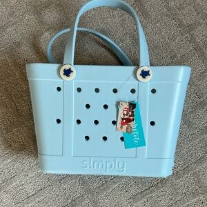 Simply Light Blue small beach tote